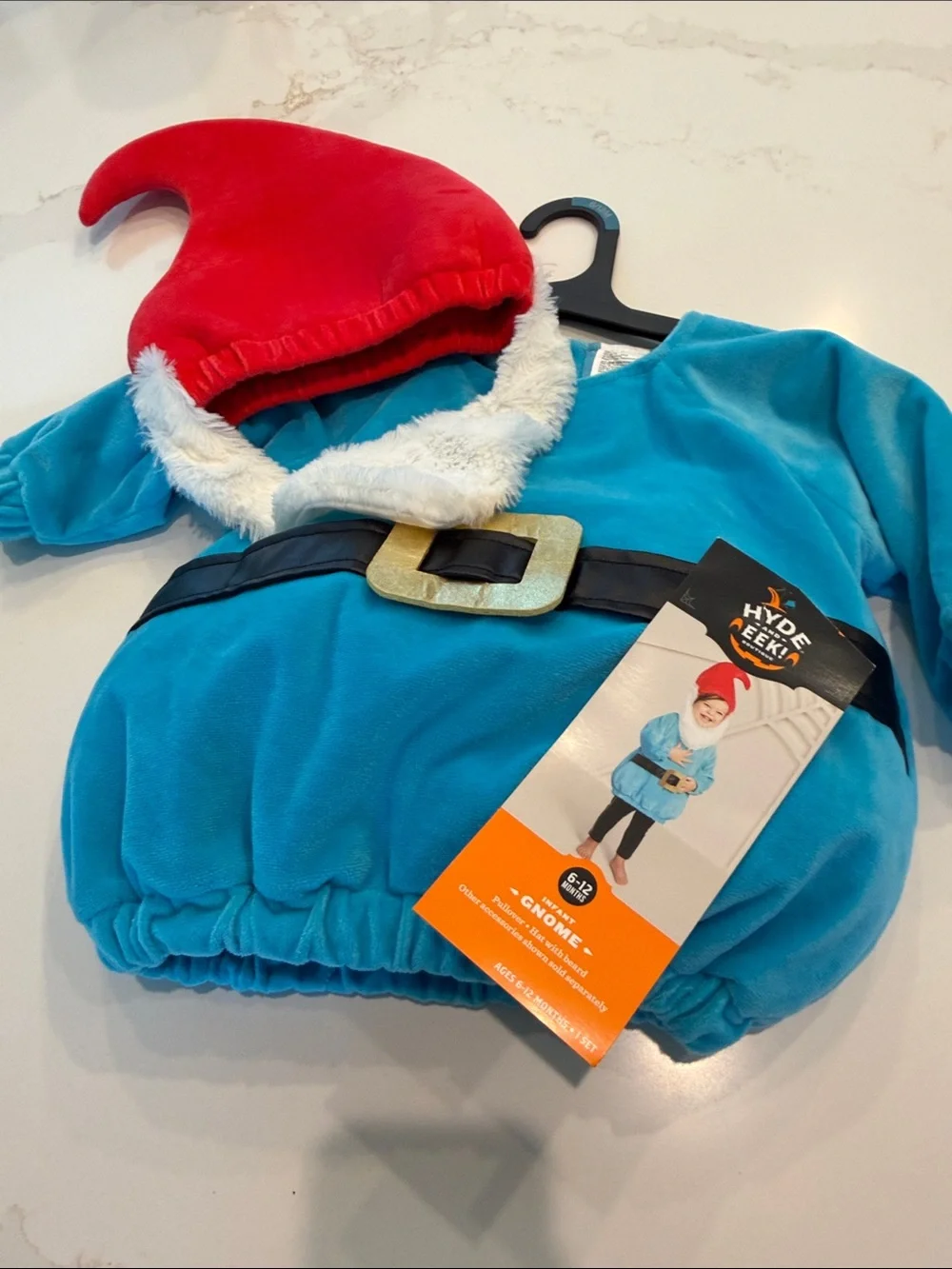 Target Hyde & Eek Babies  Blue Gnome Costume with Red Hat - Picture 9 of 11